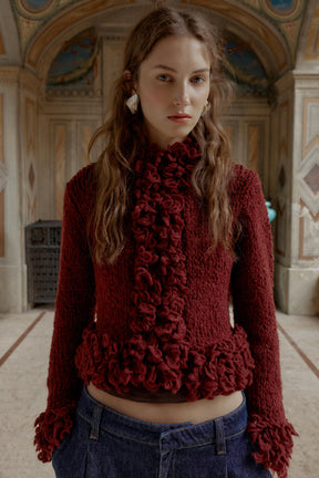 Fringed Knit Cardigan