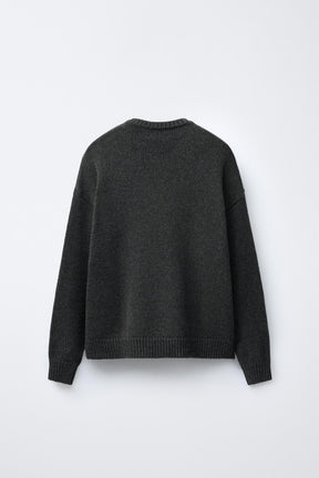 WOOL KNIT JUMPER EMBROIDERED REINDEER HEARTS - Image 2