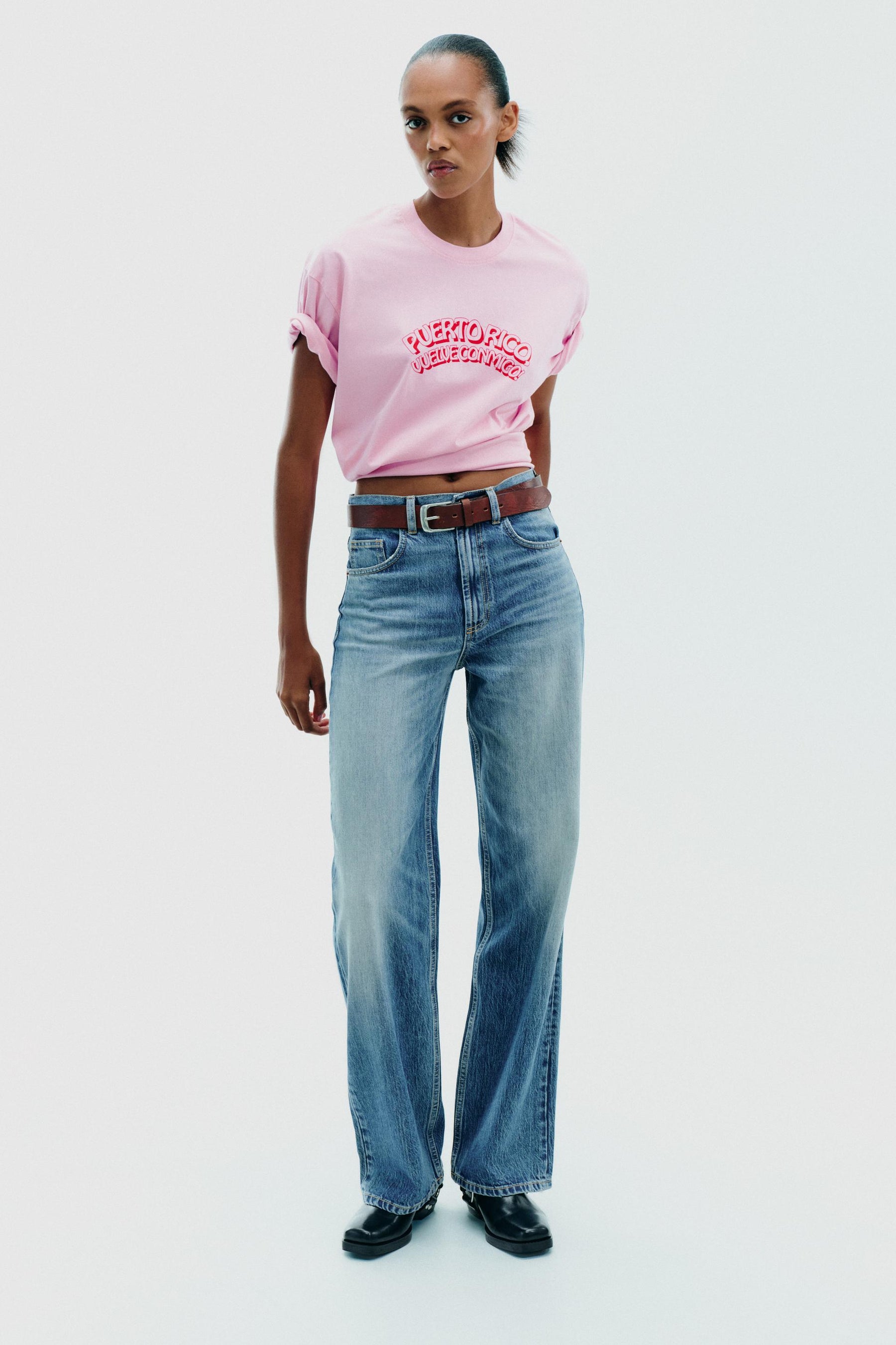 WASHED EFFECT PRINTED T-SHIRT