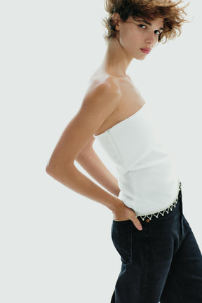 Strapless Jewel Top