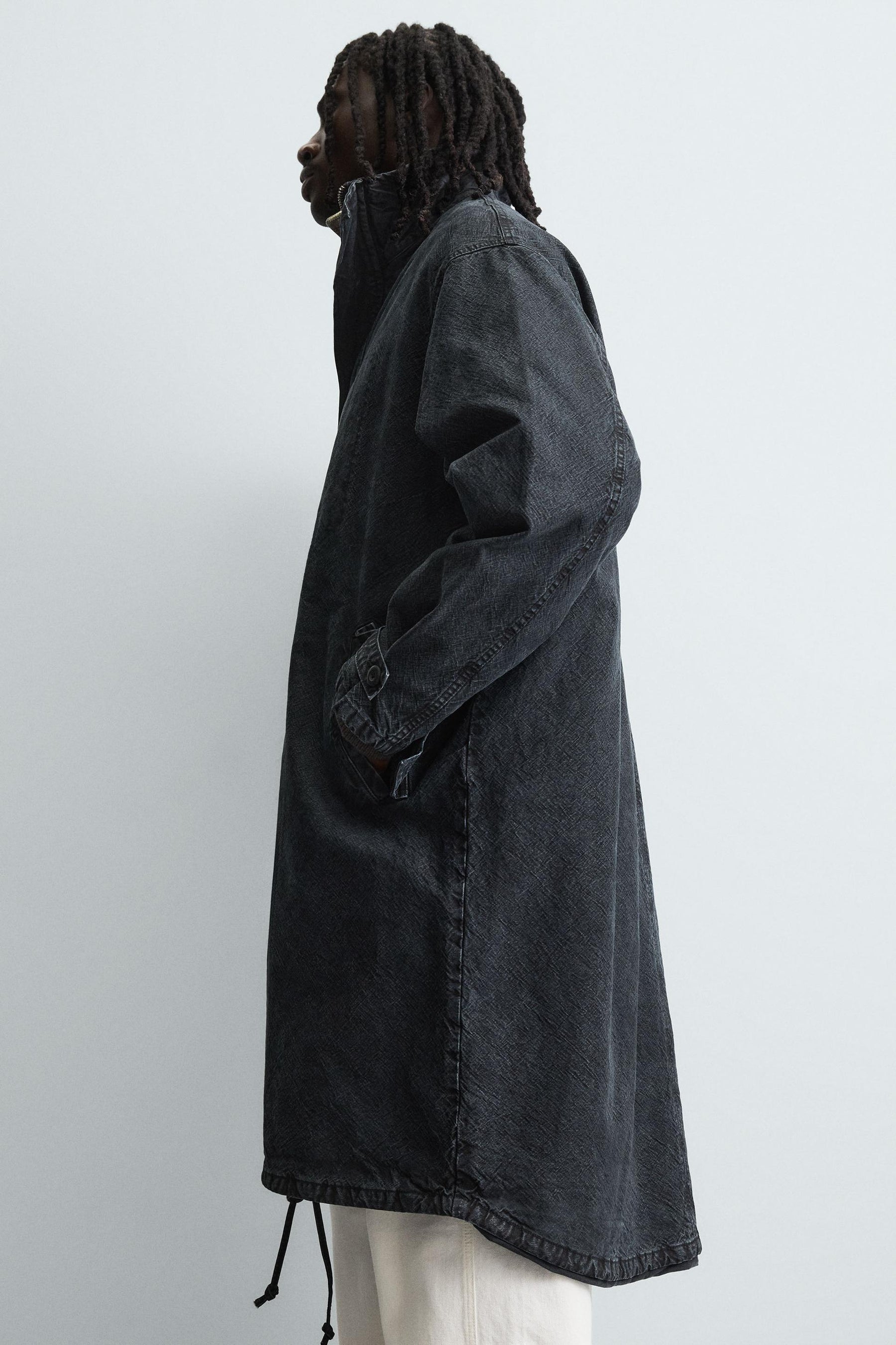 WASHED relaxed fit DENIM COAT - Image 5