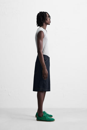 BAGGY FIT DENIM BERMUDA SHORTS WITH STITCHING - Image 4