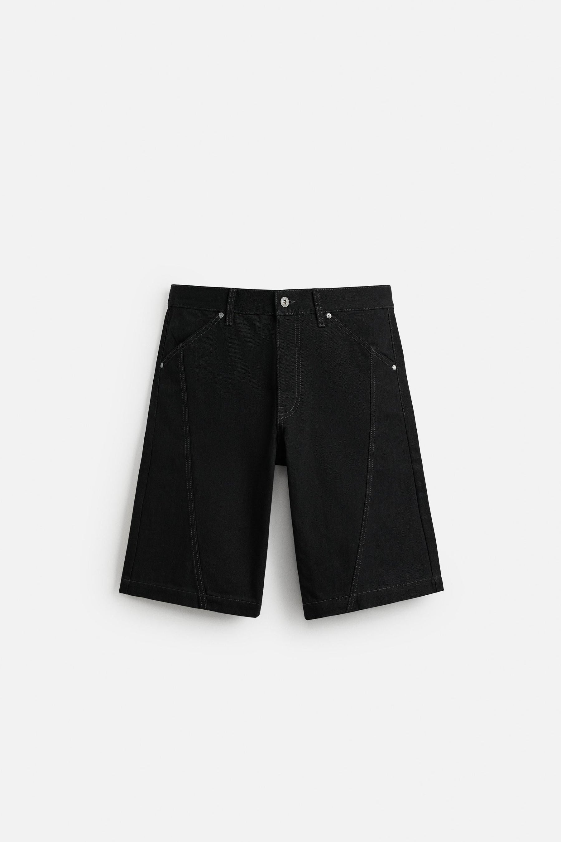 BAGGY FIT DENIM BERMUDA SHORTS WITH STITCHING - Image 5