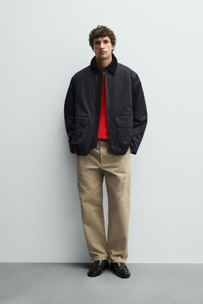 CONTRAST COLLAR PARKA - Image 1