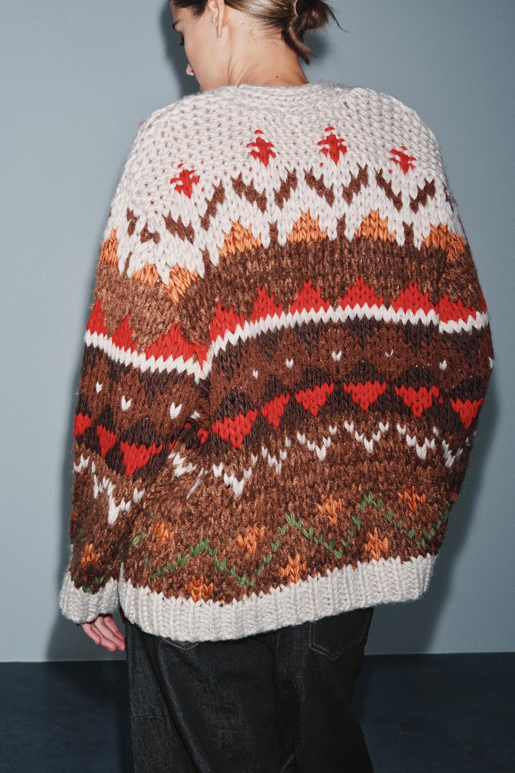 Jacquard-Strickjacke