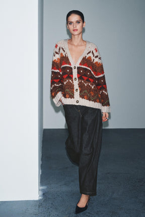 Jacquard-Strickjacke