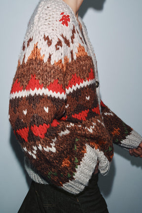 Jacquard-Strickjacke