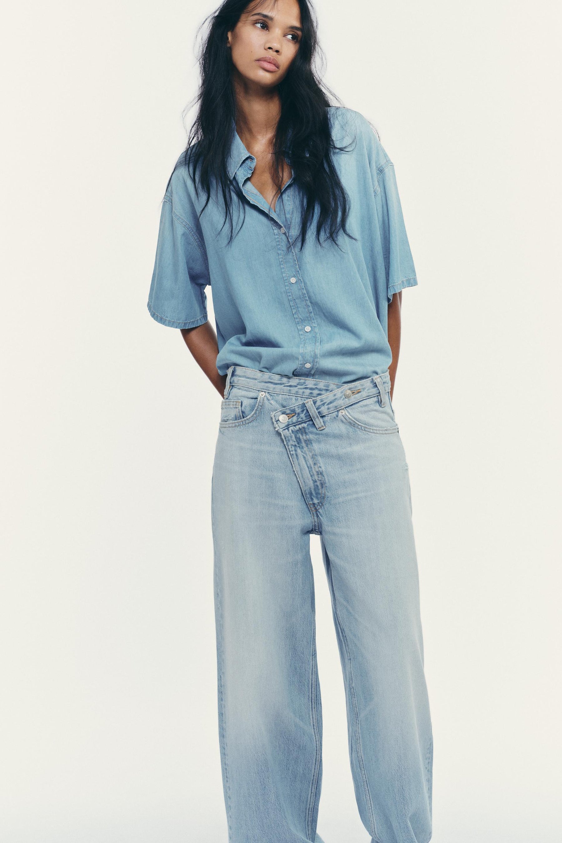 CROPPED DENIM SHIRT