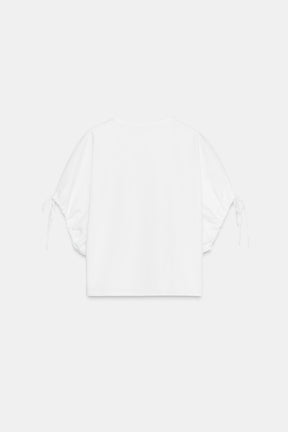 Cotton Tie-Accent T-Shirt
