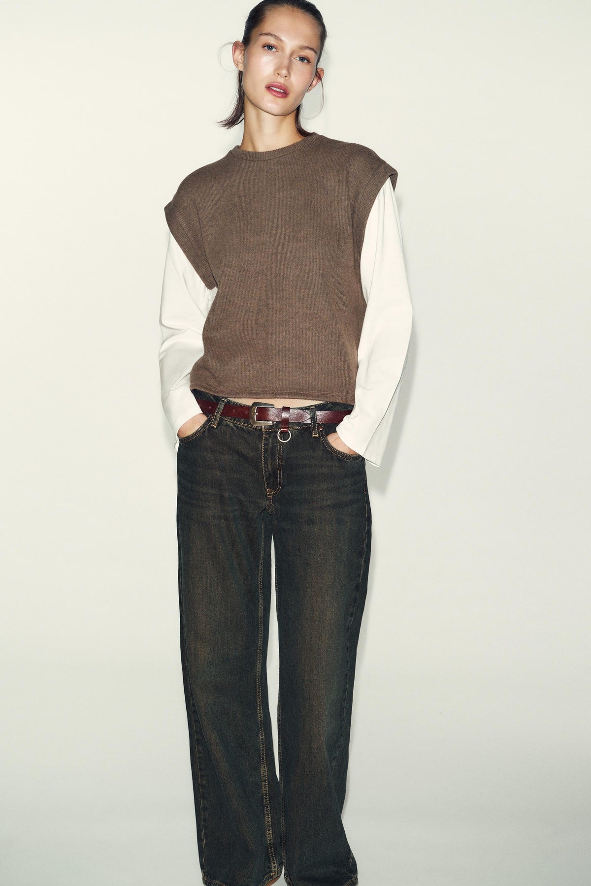 CONTRAST WAISTCOAT SHIRT