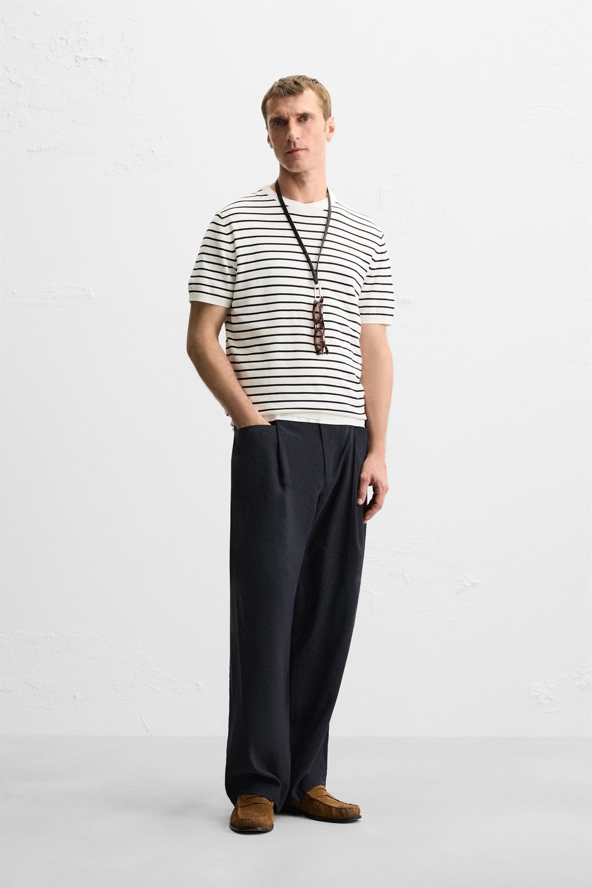 VISCOSE BLEND KNIT T-SHIRT - Image 1