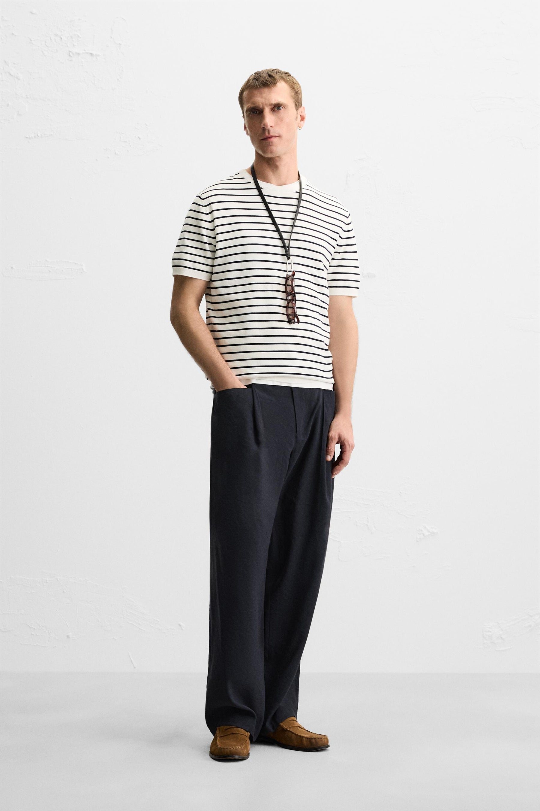 VISCOSE BLEND KNIT T-SHIRT - Image 1