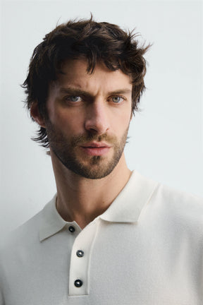 VISCOSE BLEND KNITTED POLO SHIRT - Image 5