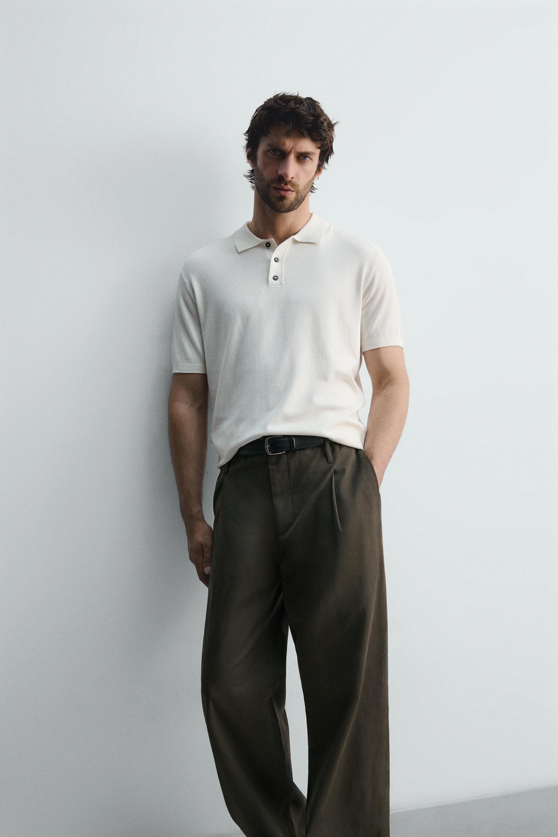 VISCOSE BLEND KNITTED POLO SHIRT - Image 6