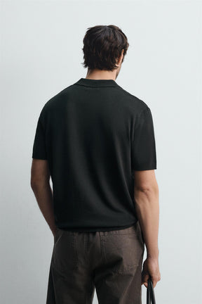 VISCOSE BLEND KNITTED POLO SHIRT - Image 3