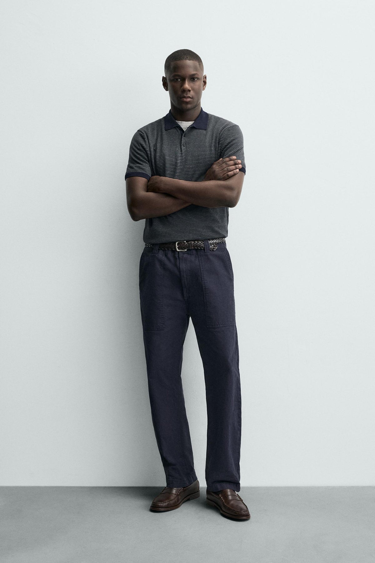 Striped Knit Polo