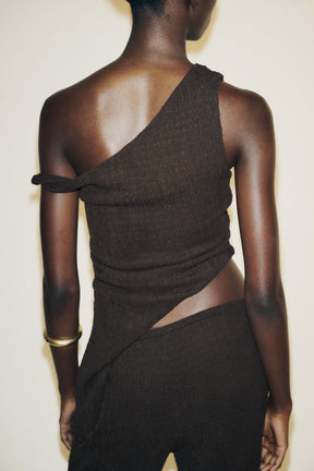 Textured Asymmetric Fashion Top