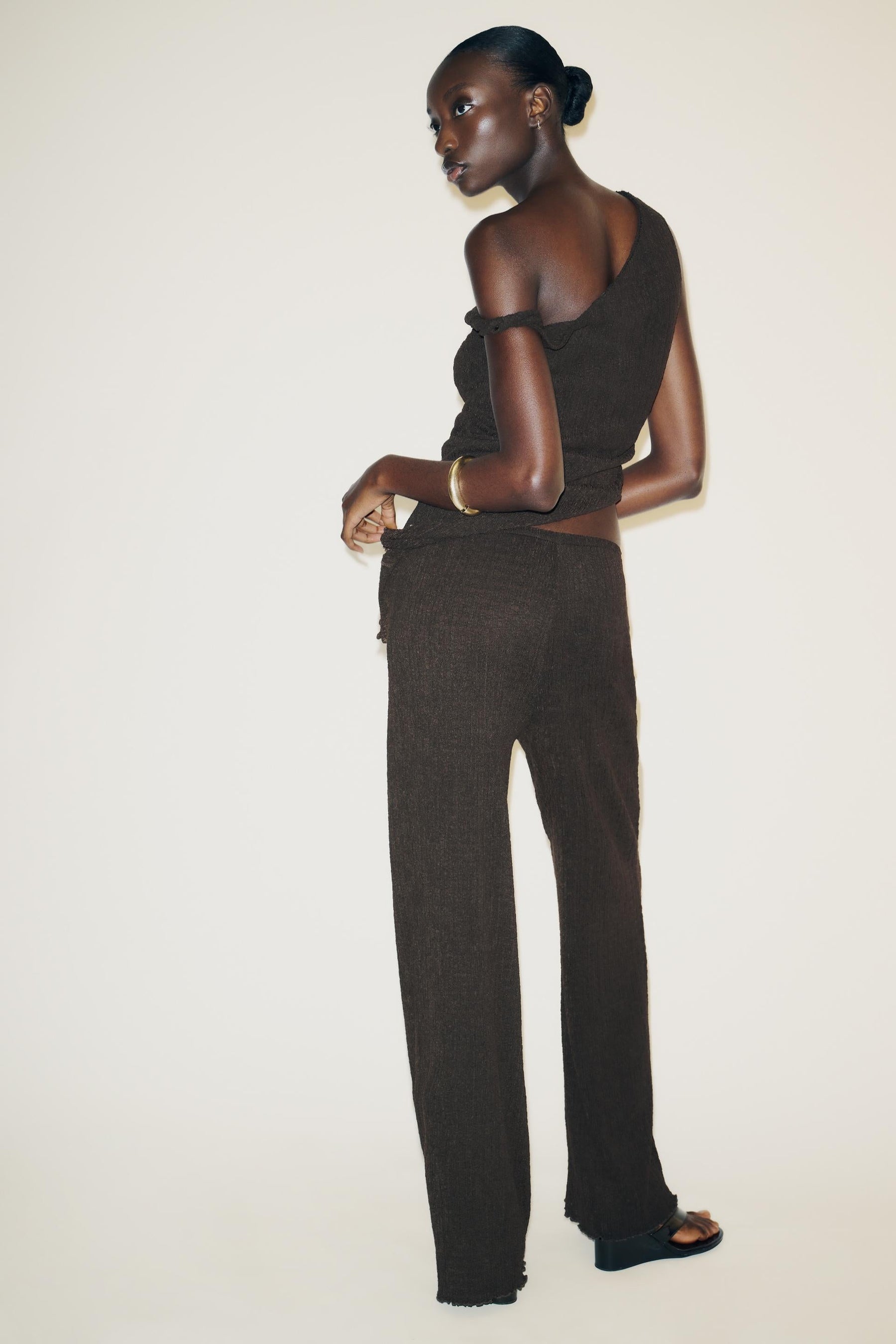 Textured Asymmetric Fashion Top
