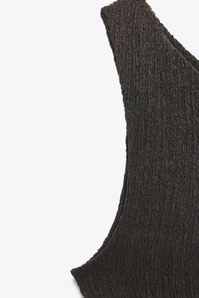 Textured Asymmetric Fashion Top