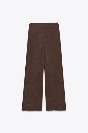 Textured Straight-Leg Trousers