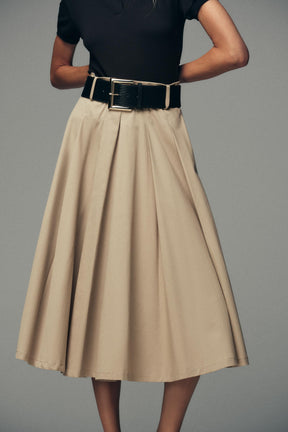 BELTED COMBINATION DRESS