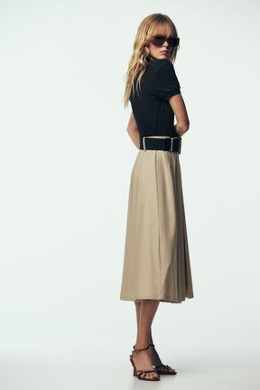 BELTED COMBINATION DRESS