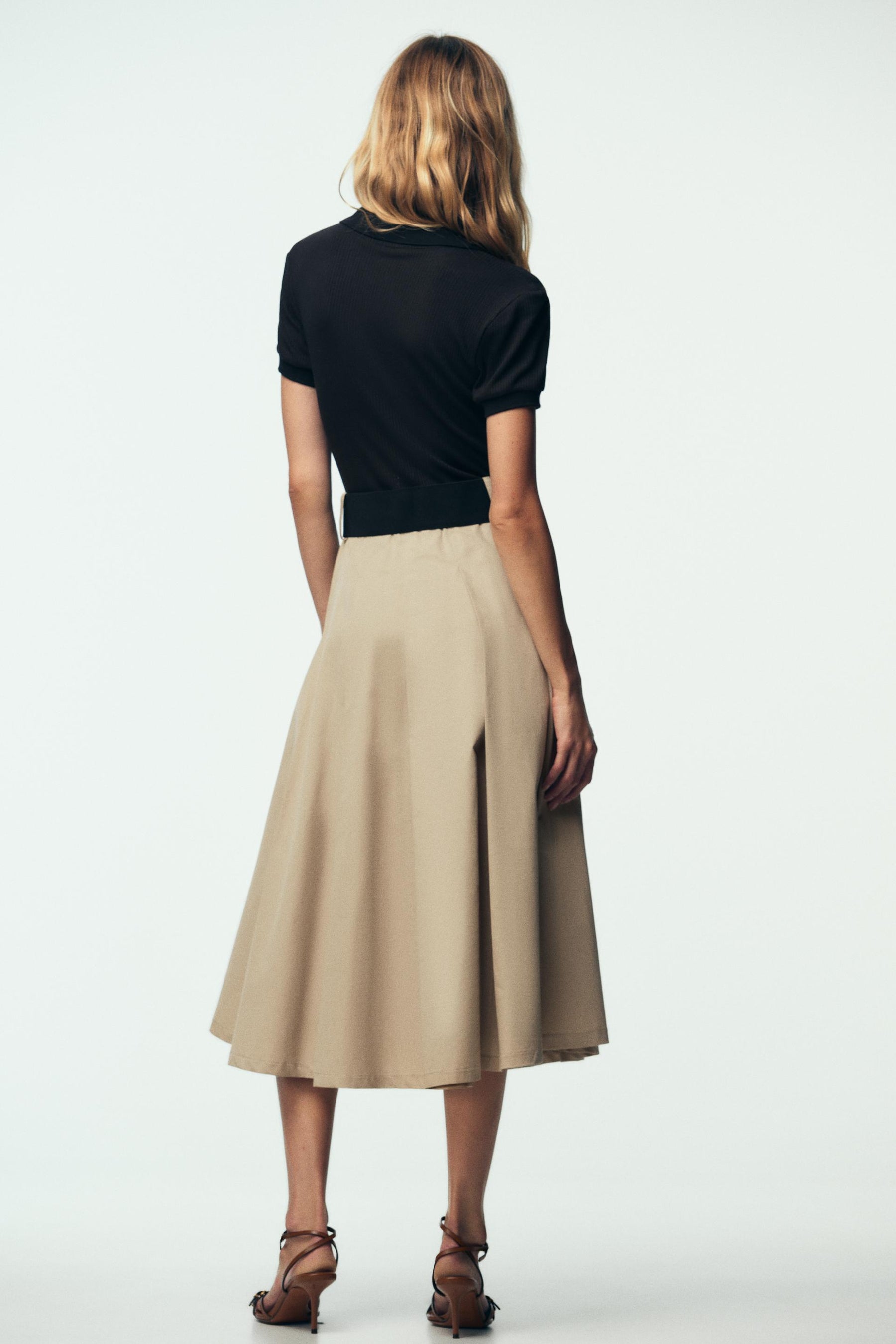 BELTED COMBINATION DRESS