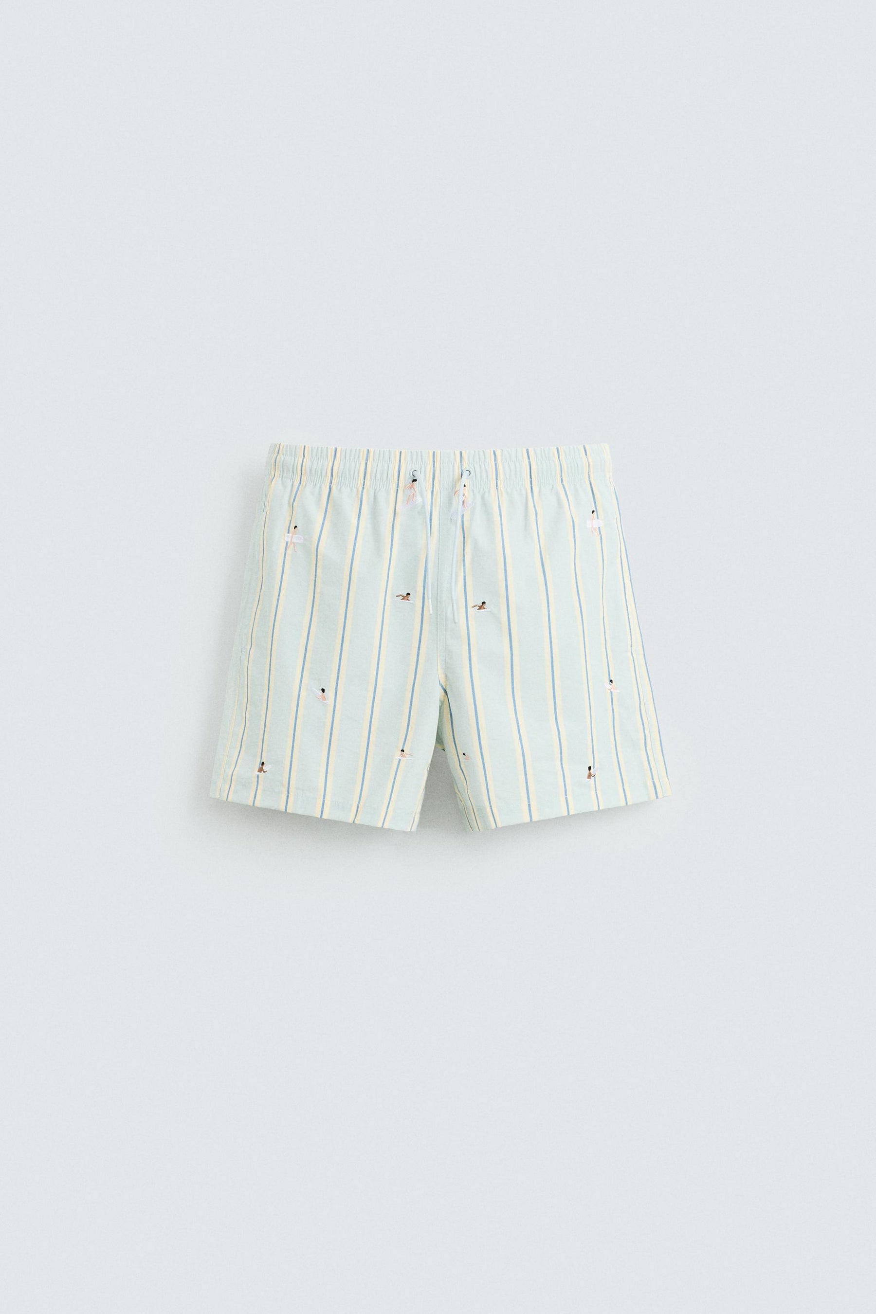 EMBROIDERED MID-LENGTH SWIMMING TRUNKS - Image 6
