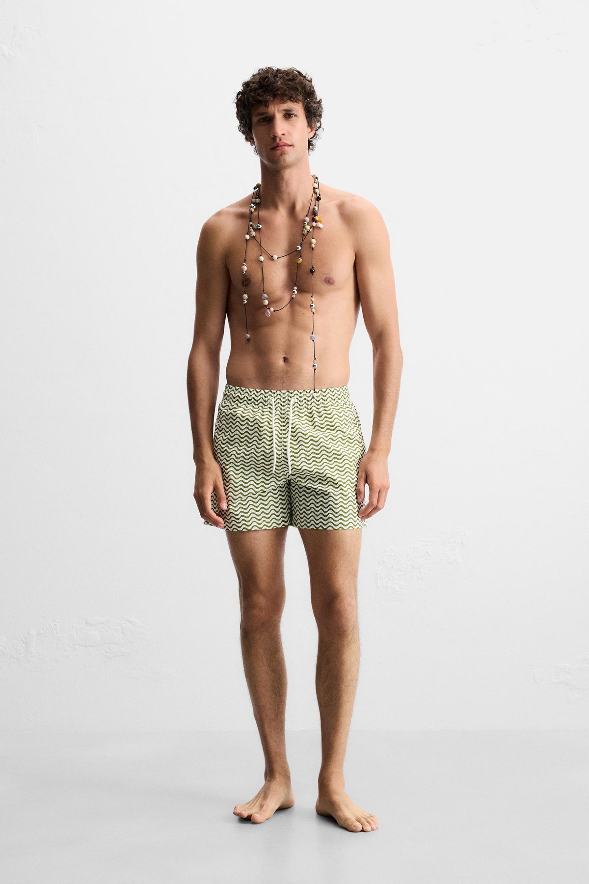 WAVY MID-LENGTH SWIMMING TRUNKS - Image 1