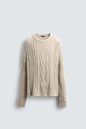 TEXTURED CABLE-KNIT SWEATER - Image 6