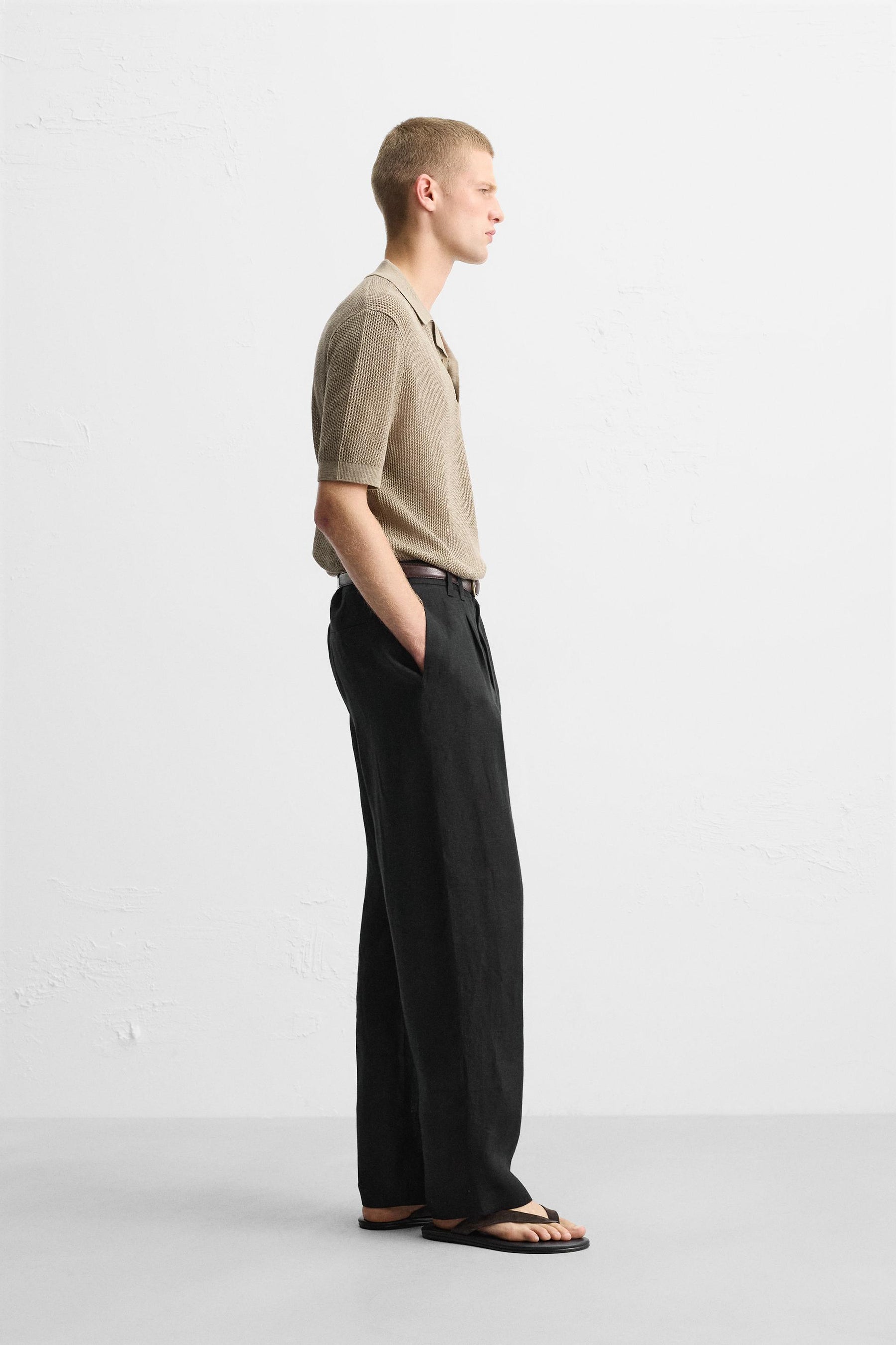 TEXTURED KNIT POLO SHIRT - Image 4