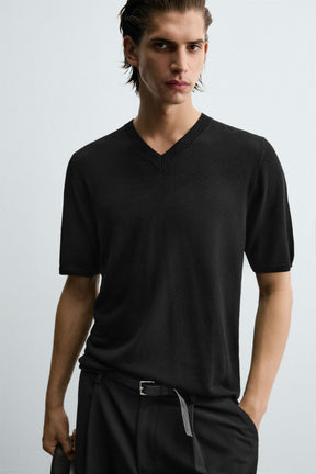 V-NECK KNIT T-SHIRT - Image 6