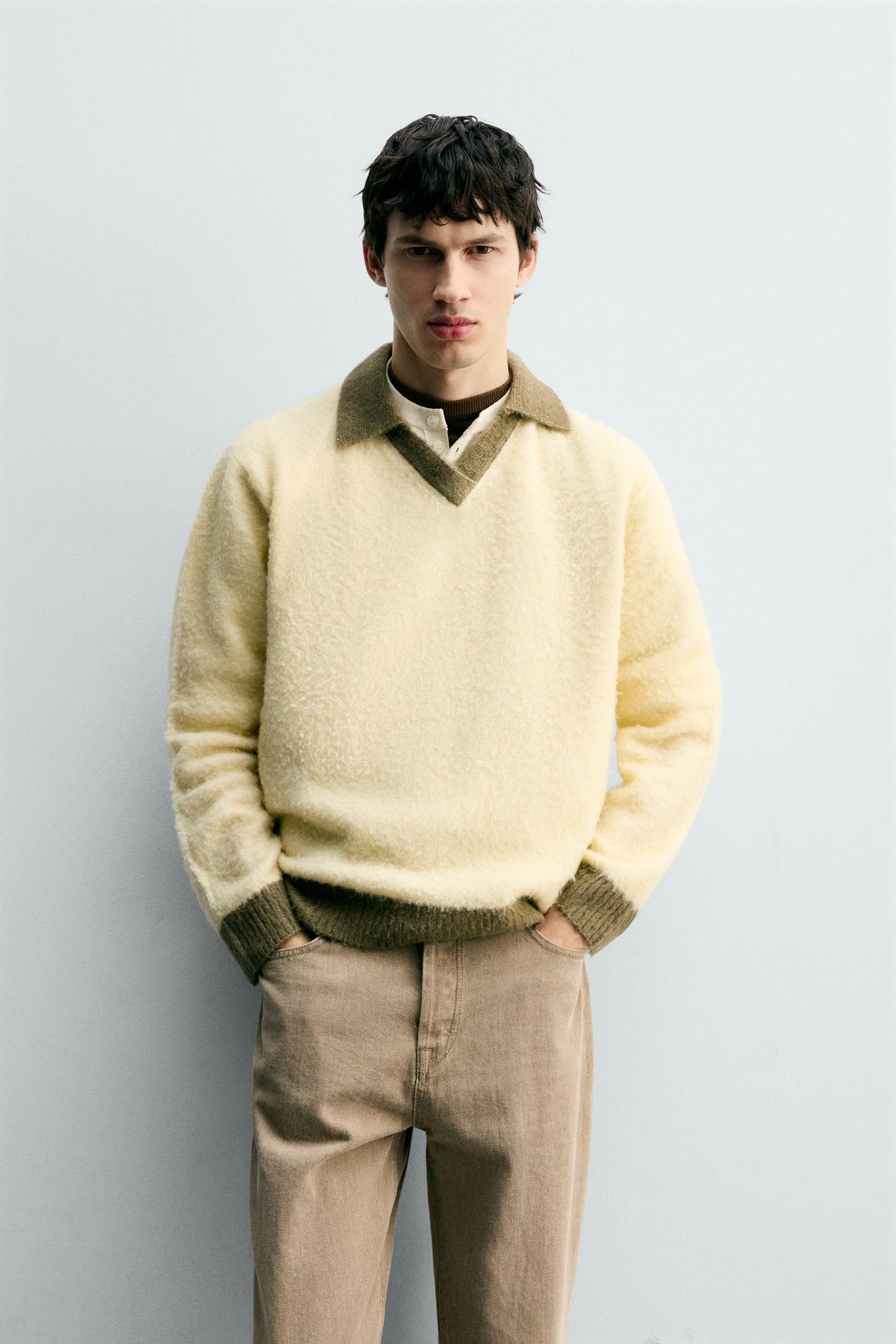 CONTRAST KNIT POLO SHIRT WITH WOOL - Image 2