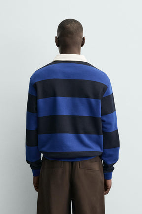 CONTRAST COLLAR POLO SWEATSHIRT - Image 3
