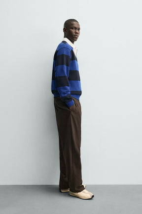 CONTRAST COLLAR POLO SWEATSHIRT - Image 4