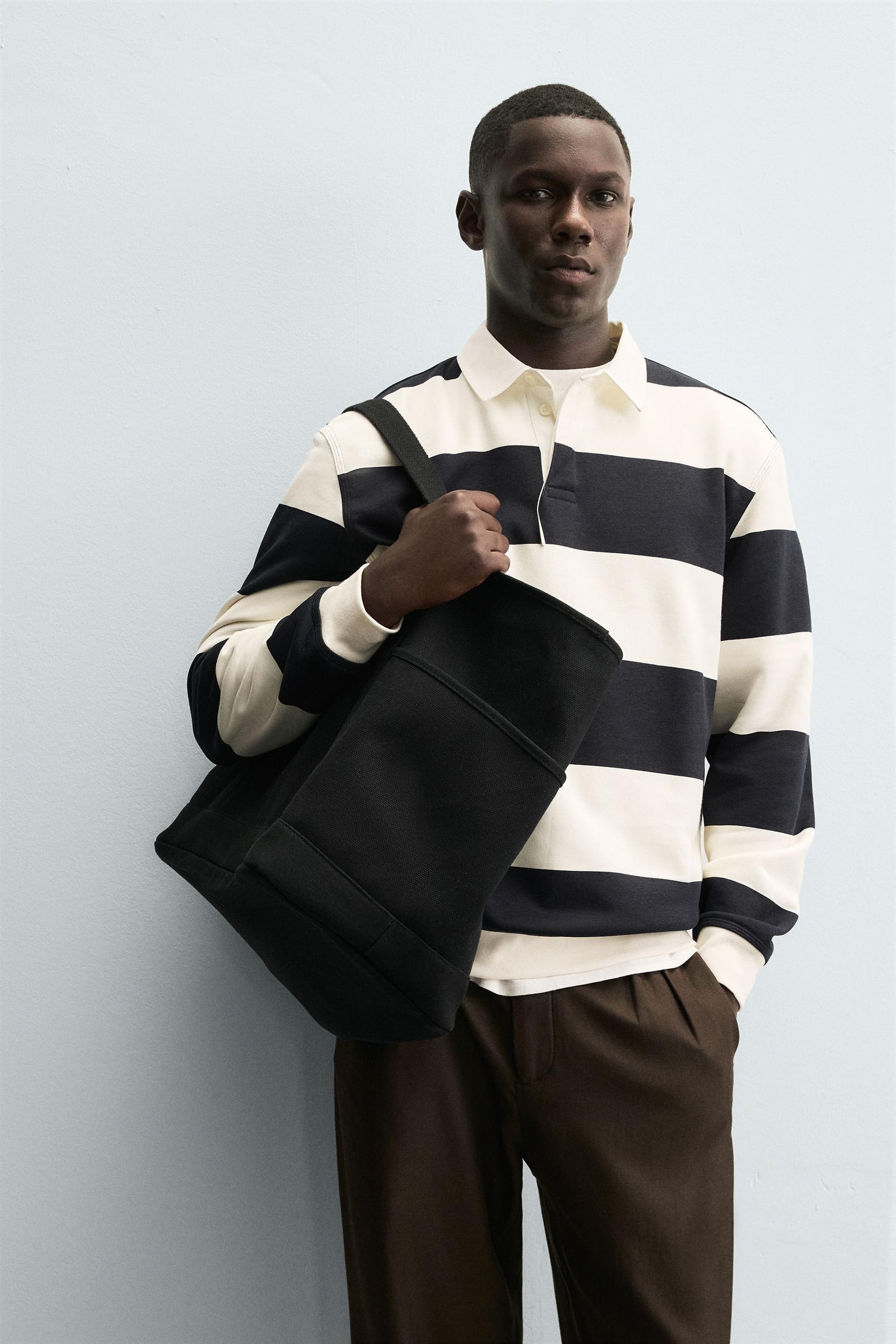 SWEATSHIRT WITH CONTRAST POLO COLLAR - Image 5