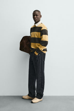 CONTRAST COLLAR POLO SWEATSHIRT - Image 4
