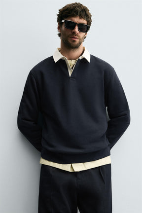 SWEATSHIRT WITH CONTRAST POLO COLLAR - Image 6