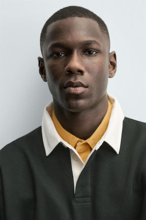 SWEATSHIRT WITH CONTRAST POLO COLLAR - Image 5