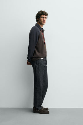 COLOUR BLOCK RAGLAN SLEEVE POLO SHIRT - Image 4