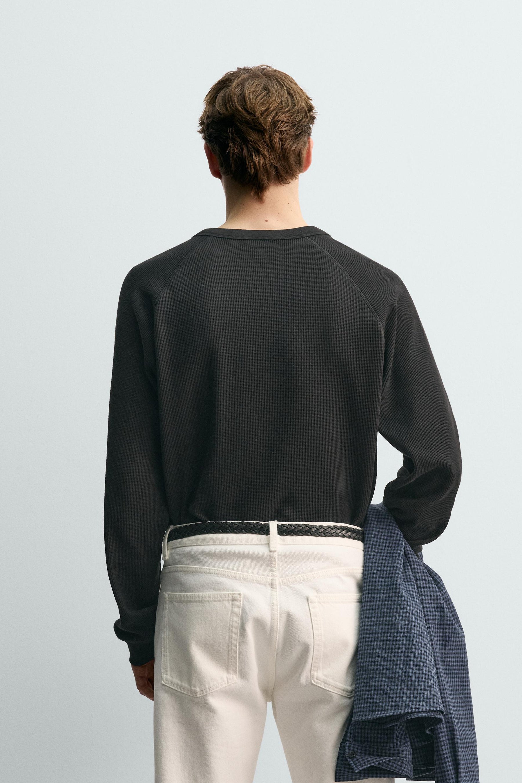 AARON LEVINE X WAFFLE-KNIT STRUCTURED T-SHIRT - Image 3