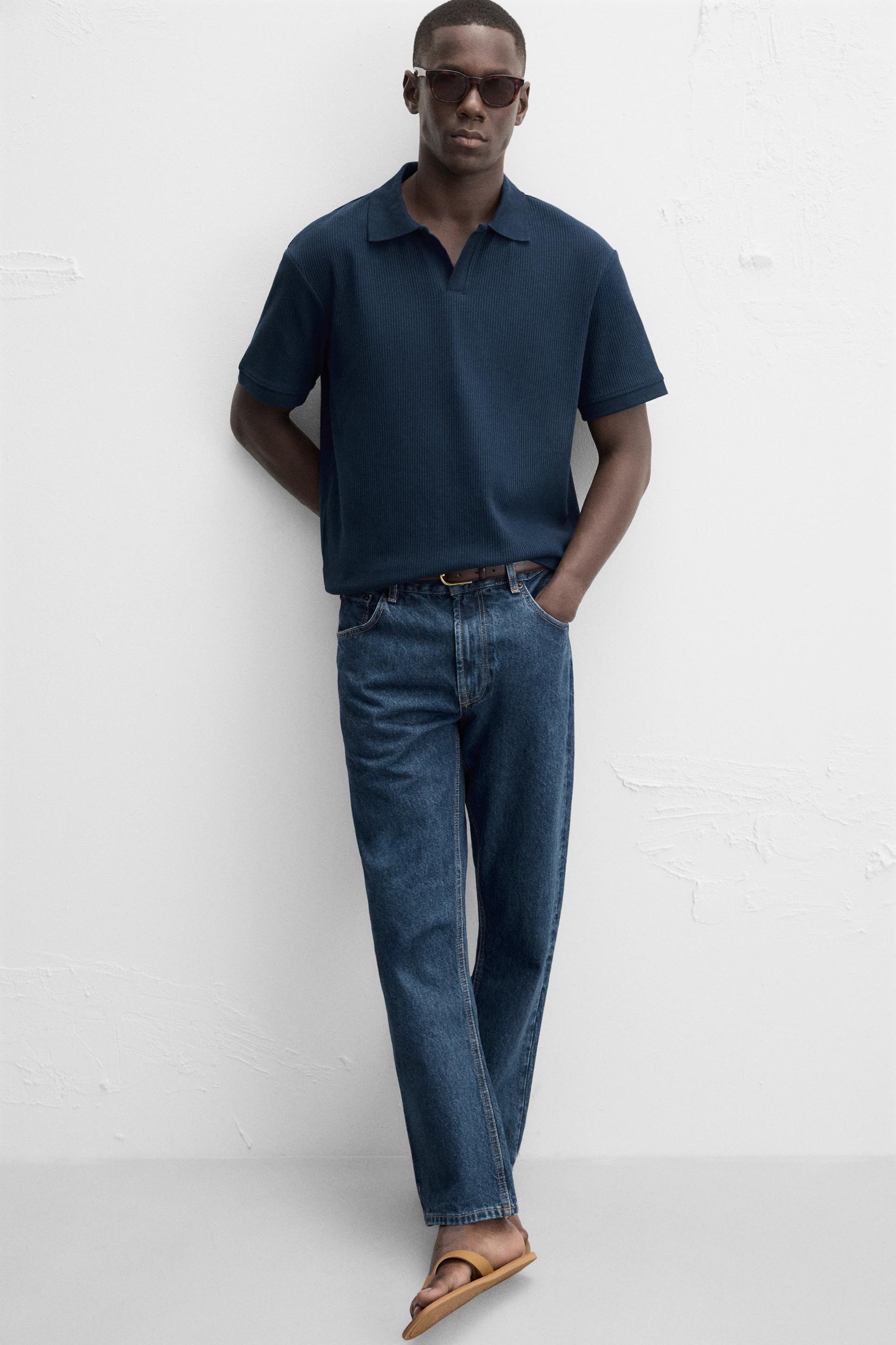 VERTICAL TEXTURED POLO SHIRT - Image 6