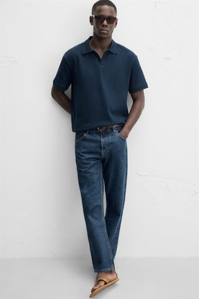VERTICAL TEXTURED POLO SHIRT - Image 6