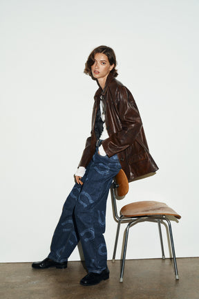 Hochtaillierte Barrel-Jeans
