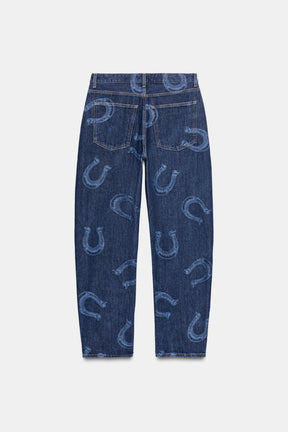 Hochtaillierte Barrel-Jeans