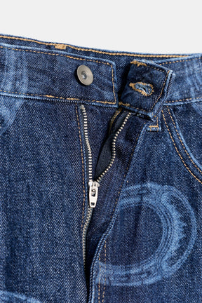 Hochtaillierte Barrel-Jeans