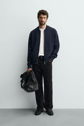 COTTON BLEND KNIT CARDIGAN - Image 1