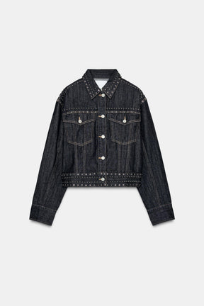 STUDDED DENIM-EFFECT JACKET - Image 6