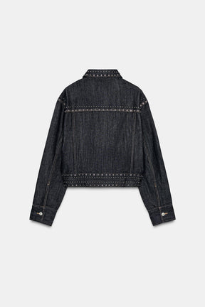 STUDDED DENIM-EFFECT JACKET - Image 7