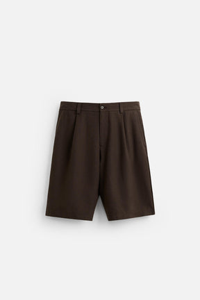 TEXTURED BERMUDA SHORTS WITH PLEATS - Image 6